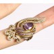 Luxurious ring of amethysts, topazes, solid silver 925 and bronze