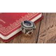 Luxurious ring. Great antique reproduction. Sapphire created in resin and gold plated alloy